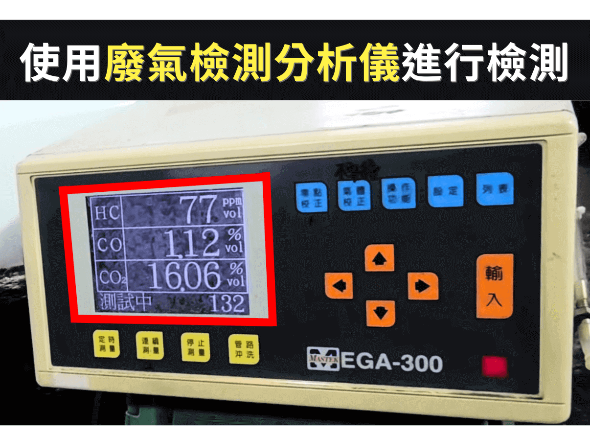 汽油精測試項目：廢氣排放測試